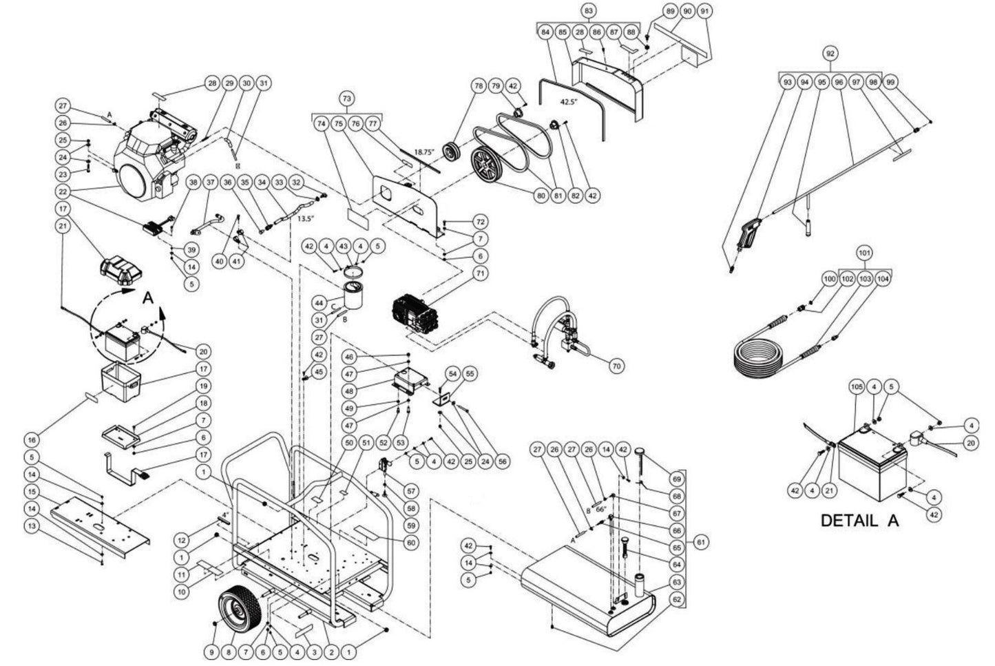 CWC-5004-4MAV (sn:0-99999999) Frame Assembly Parts by Mi-T-M