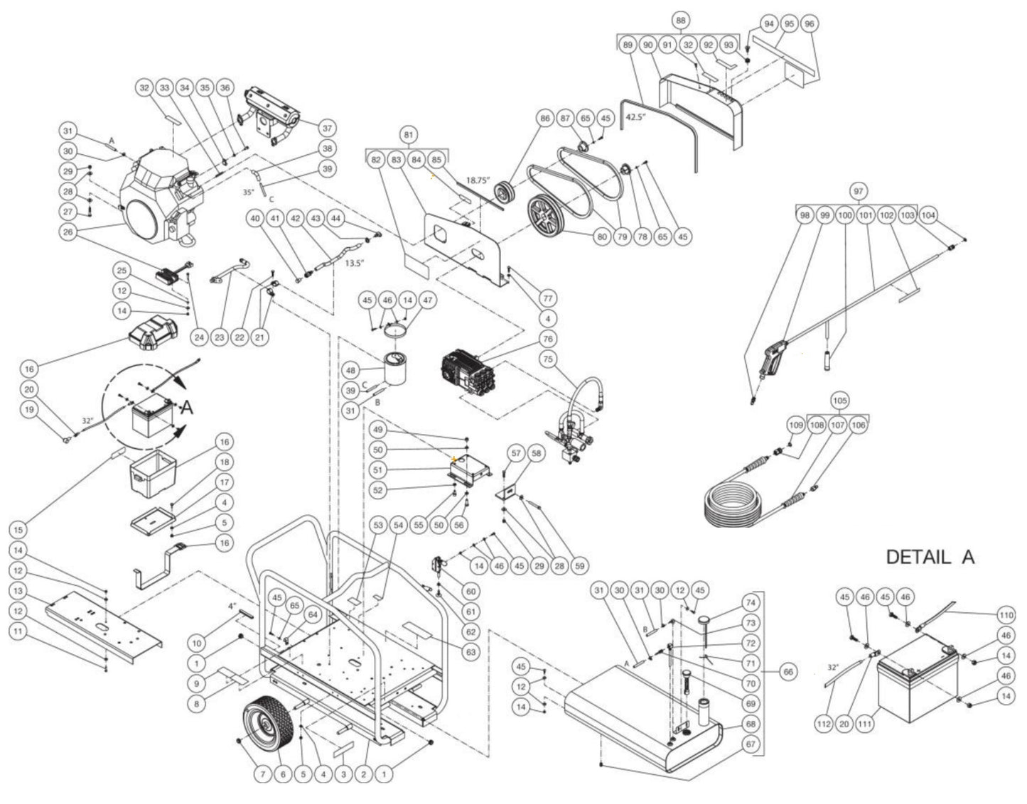 CWC-5004-4MAH, CWC-5004-4MAM, CWC-5004-4MGH Frame Assembly Parts by Mi-T-M