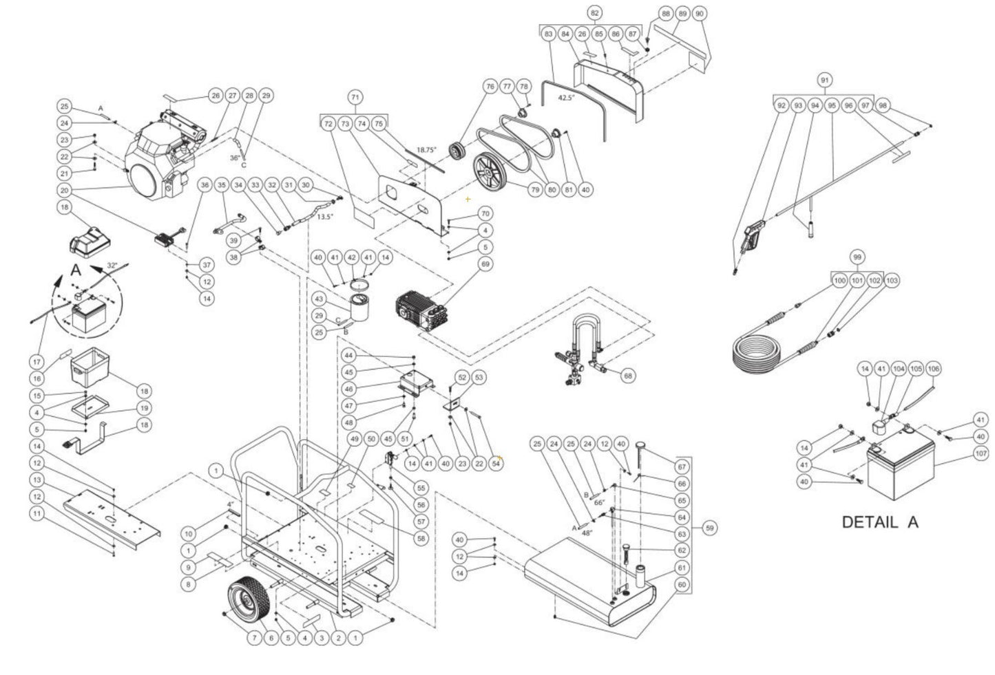 CWC-6004-4MGH (sn:0-99999999) Frame Assembly Parts by Mi-T-M