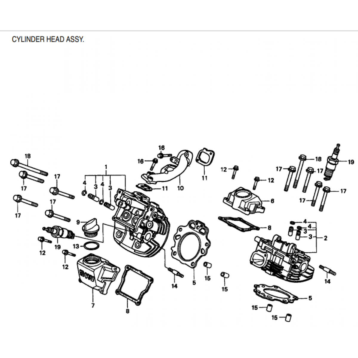 GA97HZ GA-9.7 HZ —HONDA GX610K1 ENGINE — Cylinder Head Assembly Parts By multiquip