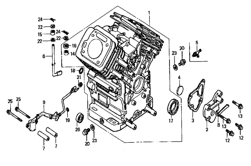 GA97HE GA9.7HE—HONDA GX610K1VD/U1VD ENGINE —Cylinder Barrel Assembly Parts By Multiquip