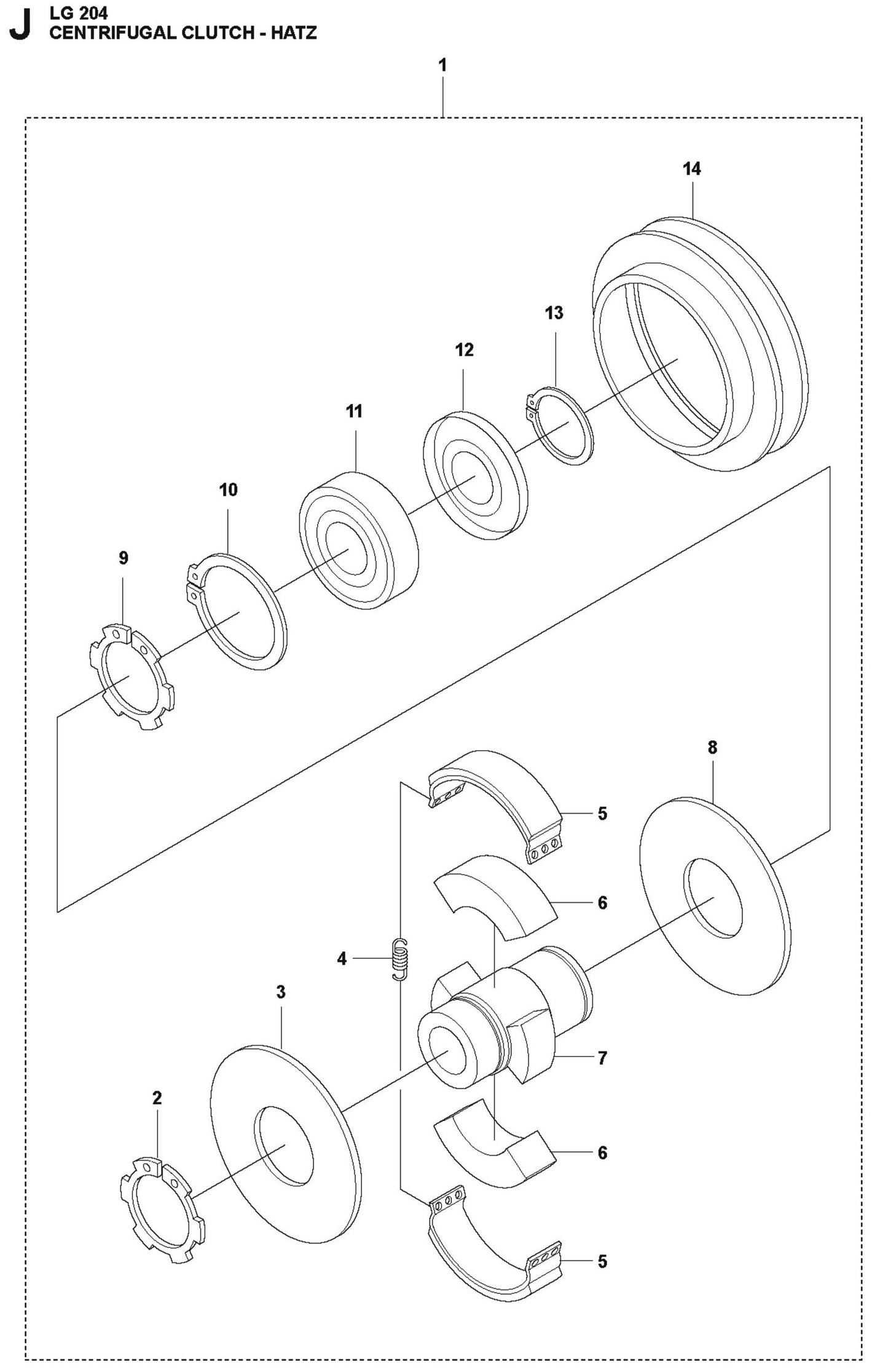 Centrifugal Clutch - Hatz Parts For LG 204 Diesel By Husqvarna