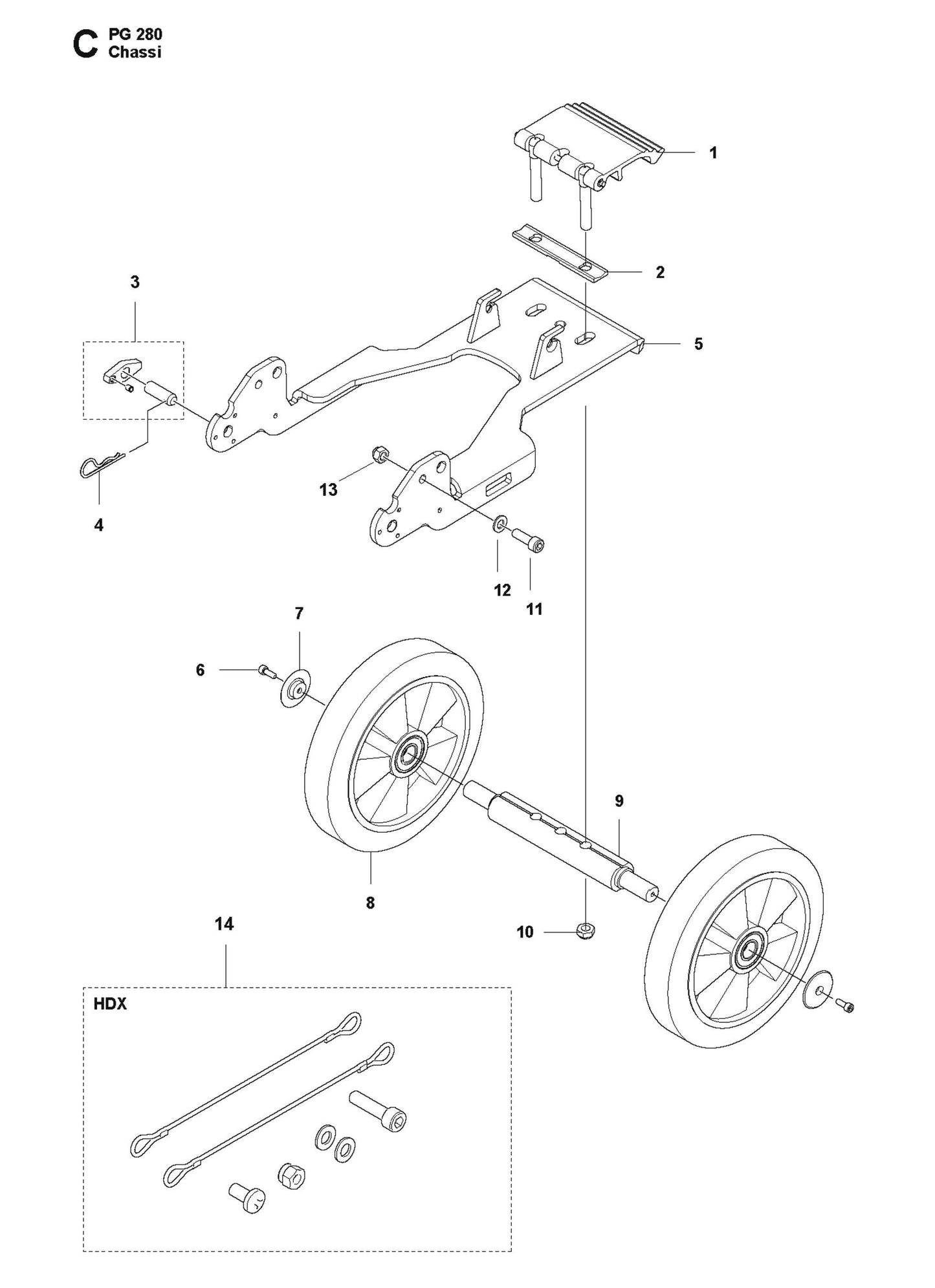 Chassi Parts For PG 280 v.4 By Husqvarna