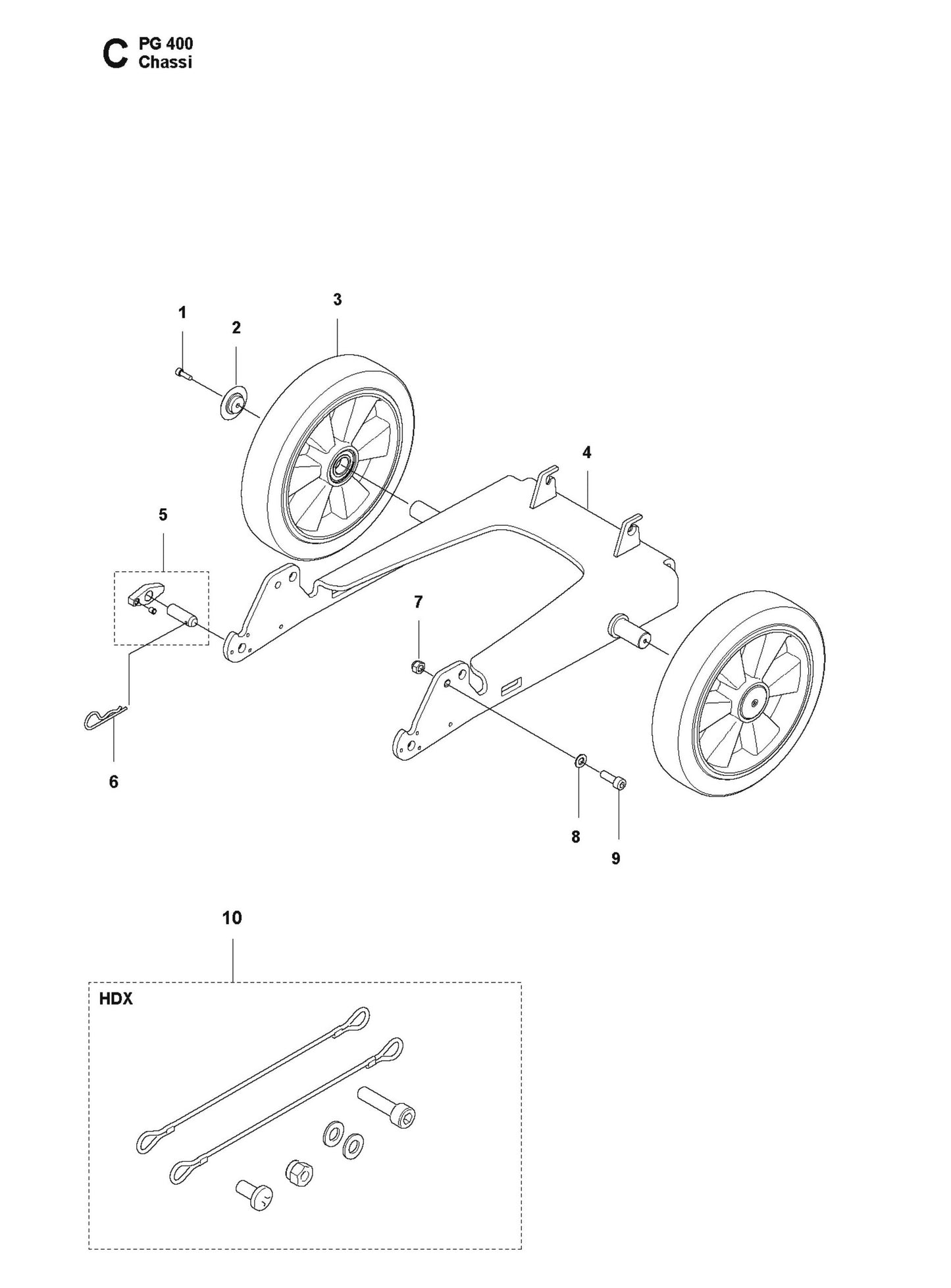 Chassi Parts For PG 400 v.4 By Husqvarna