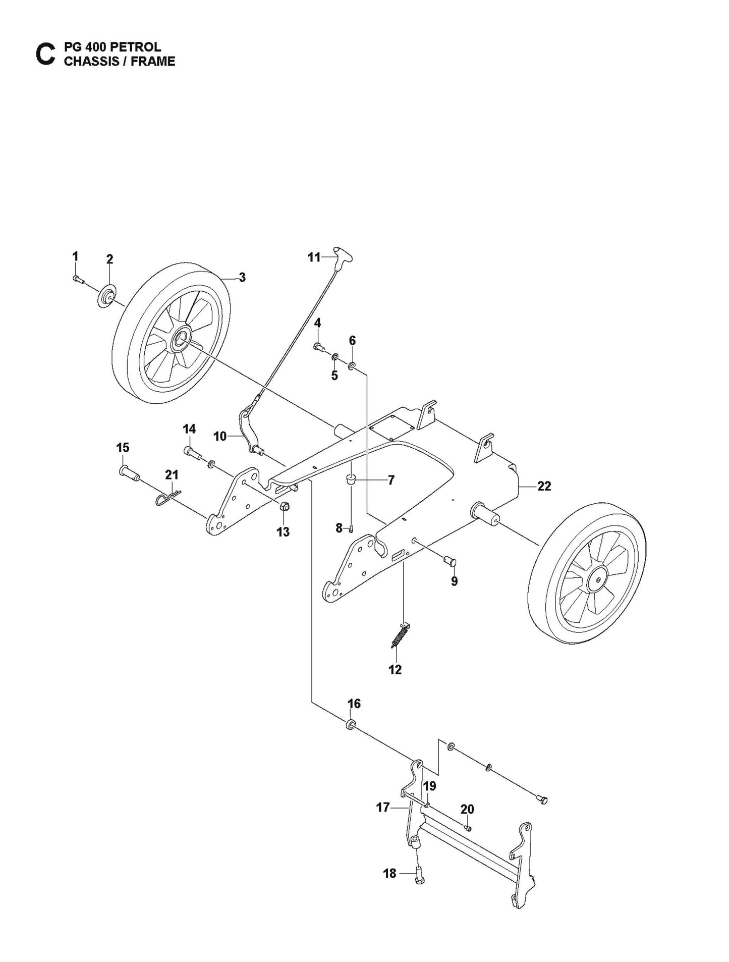 Chassis-Frame Parts For PG 400 Petrol By Husqvarna