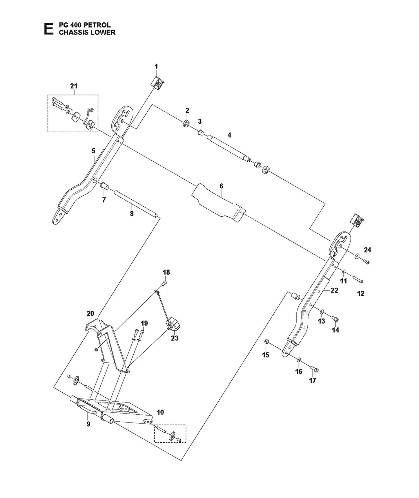 Chassis Lower Parts For PG 400 Petrol By Husqvarna