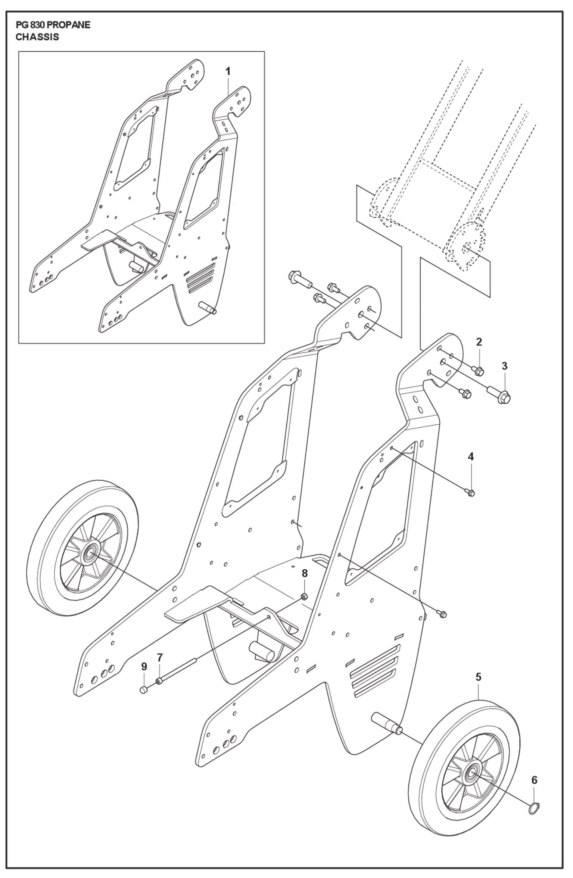 Chassis Parts For PG 830 P By Husqvarna