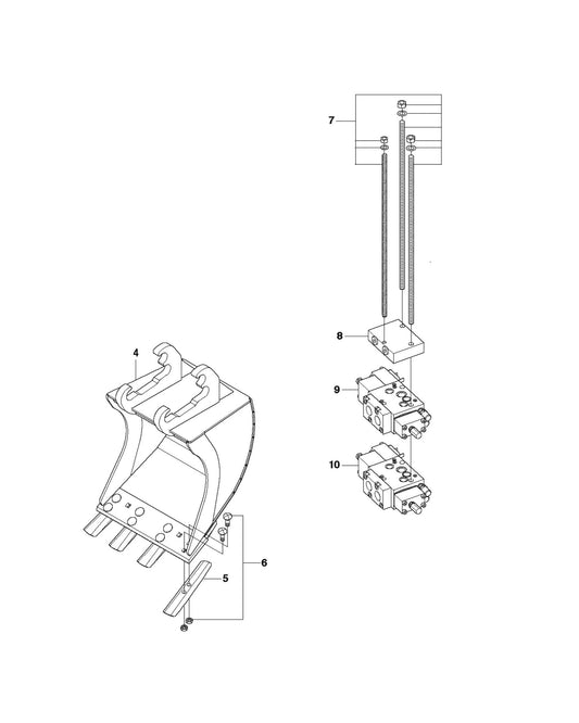 Chisels and Bucket Parts for DXR 310 By Husqvarna