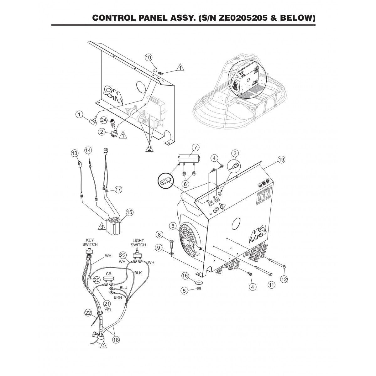 HTN27KTCSL HTN28KTCSL Control Panel Assembly (S/N ZE0205205 and Below)