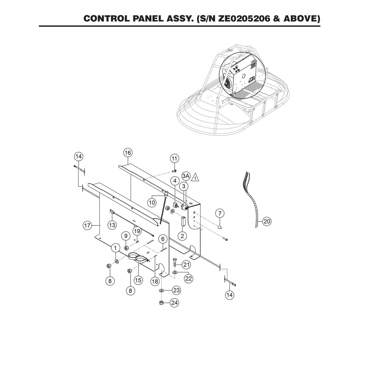 HTN27KTCSL HTN28KTCSL Control Panel Assembly (S/N ZE0205206 and Above)