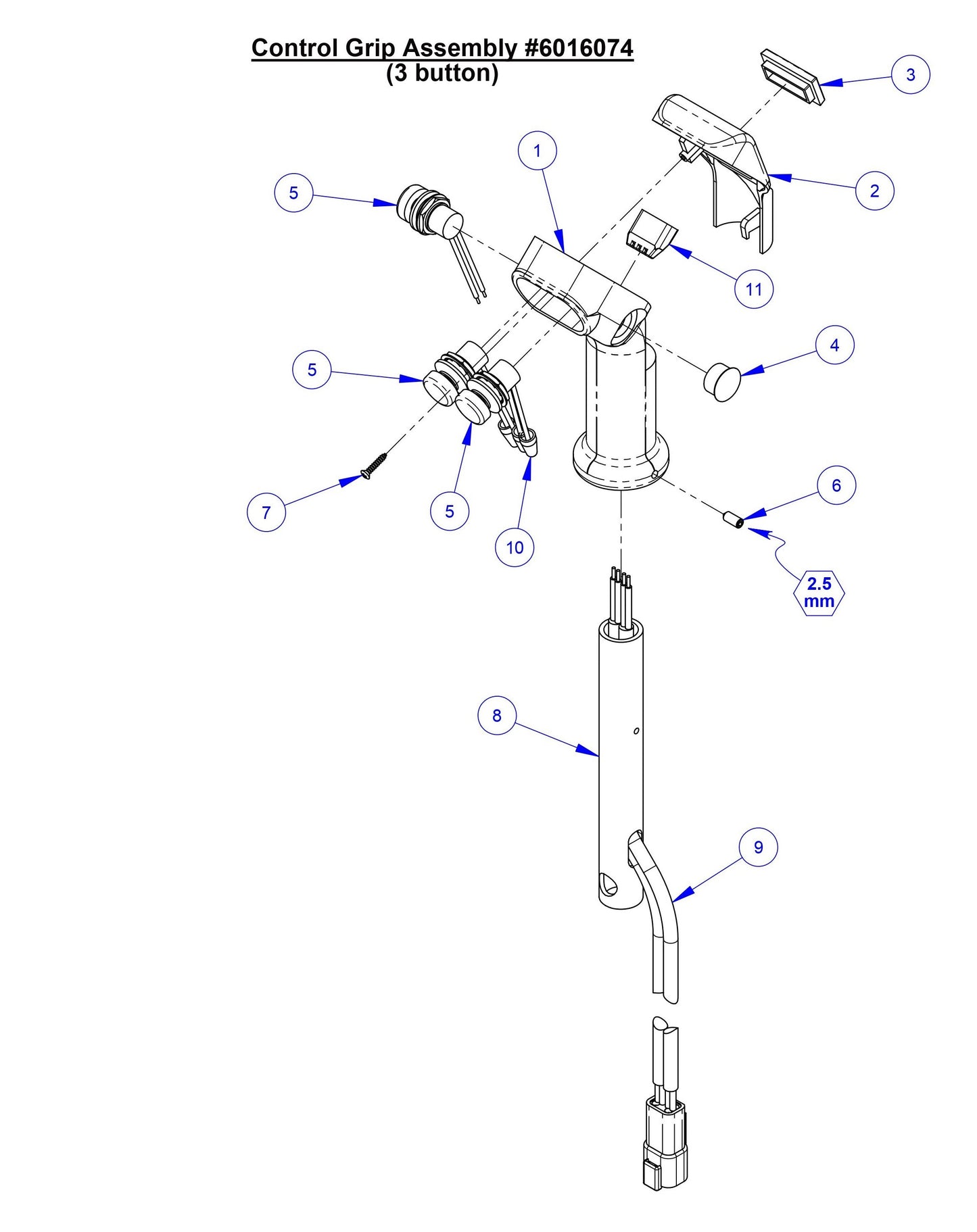 CC5049 Control Grip Assembly (3 Button)