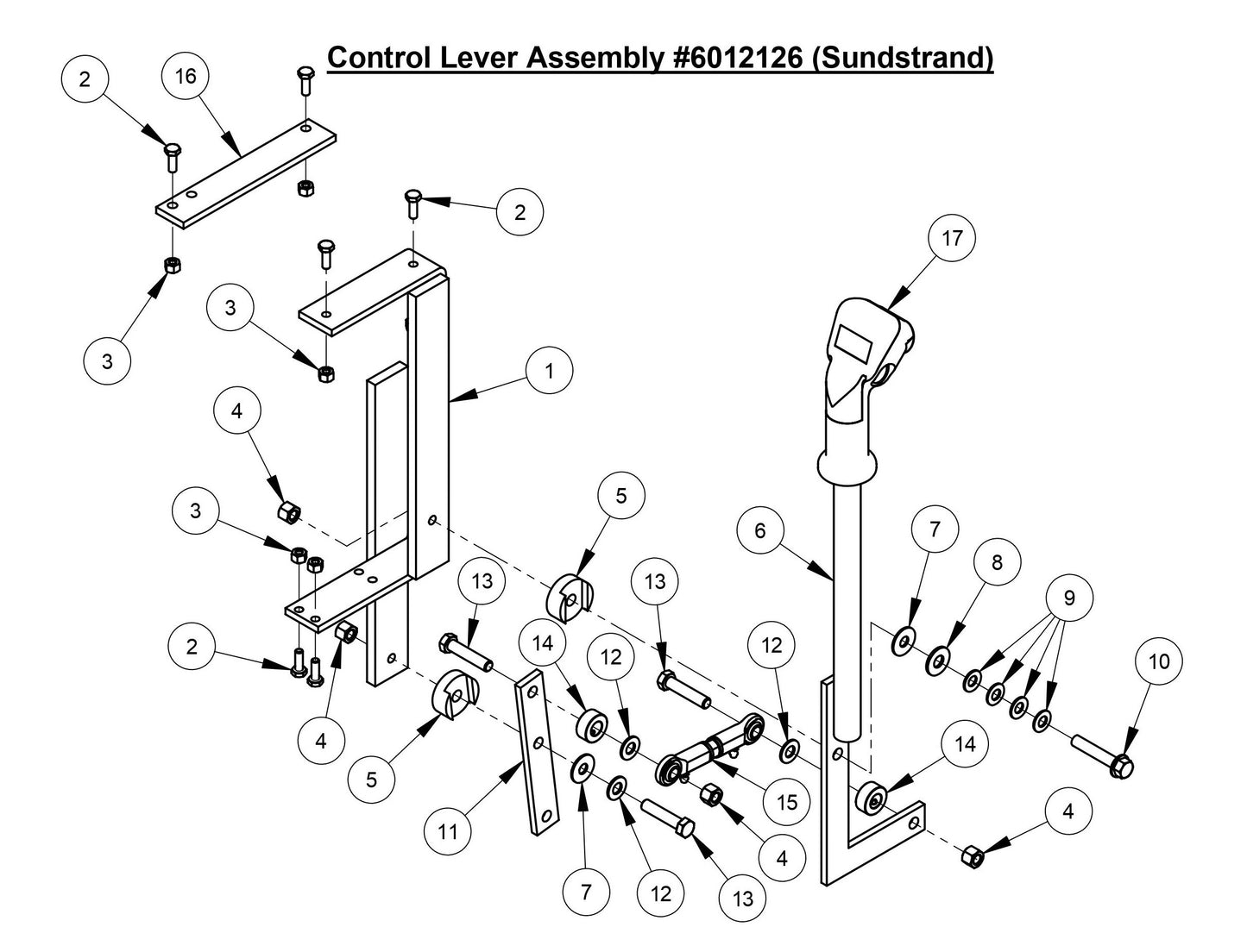 CC3700E Control Lever Assembly (Sundstrand)