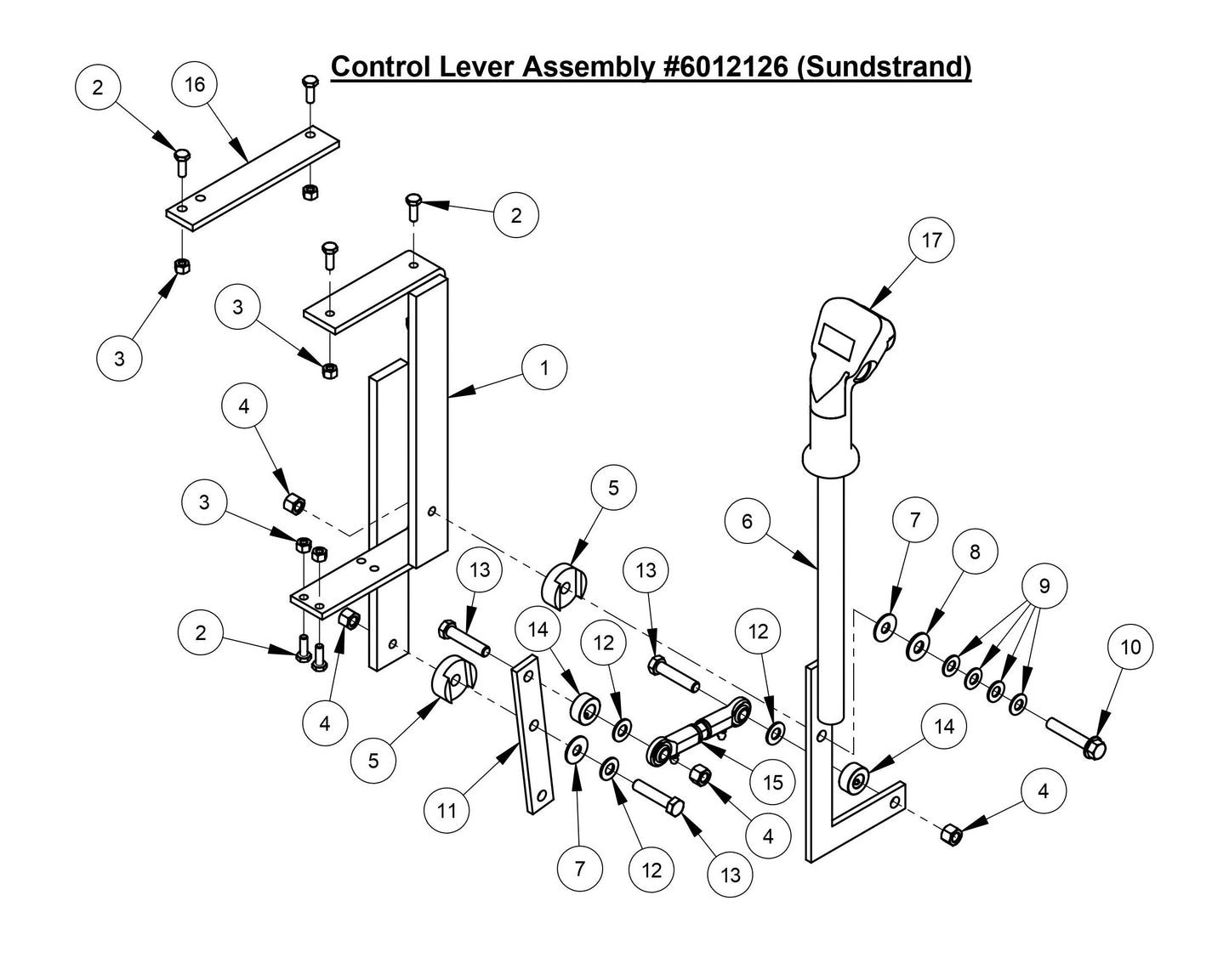CC3700TE Control Lever Assembly (Sundstrand)