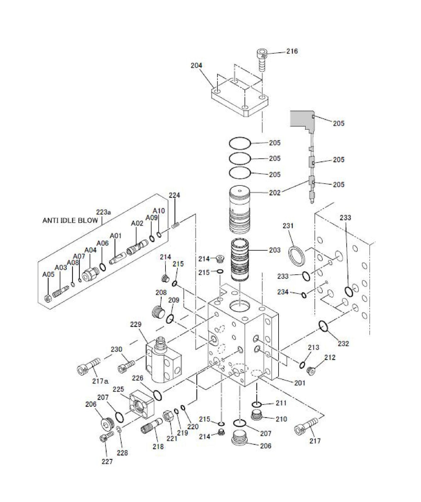 Control Valve Detail Fig 1 Parts for Fx225 By Husqvarna