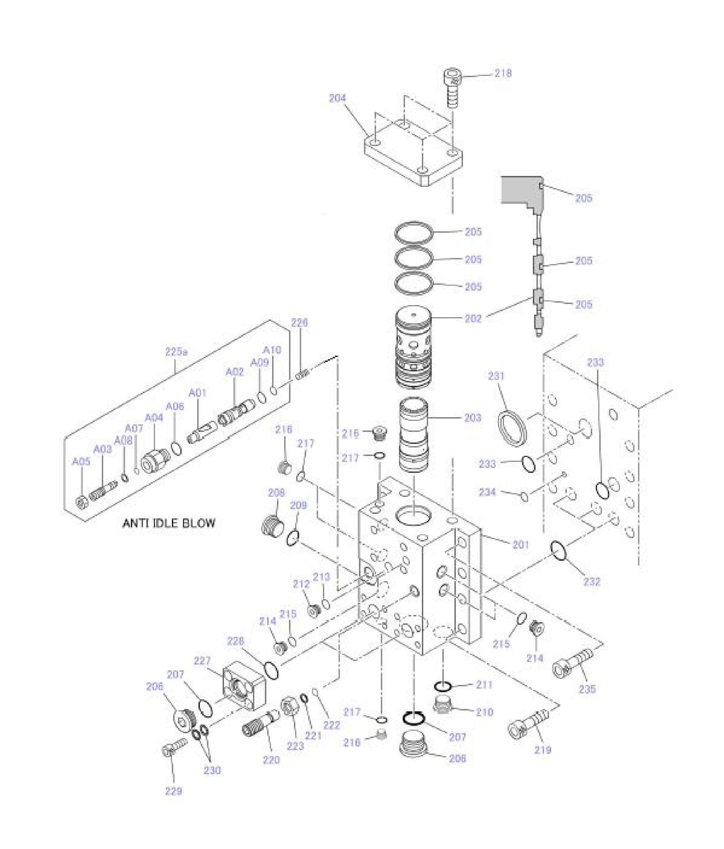 Control Valve Detail Fig 2 Parts for Fx225 By Husqvarna