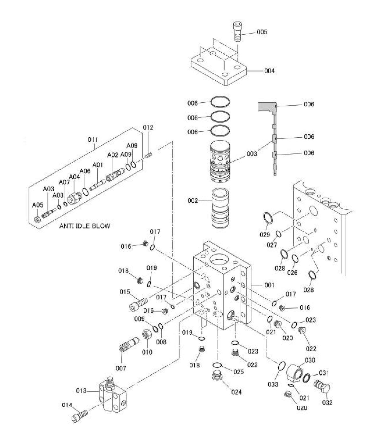 Control Valve Detail Parts for Fx1070 By Husqvarna