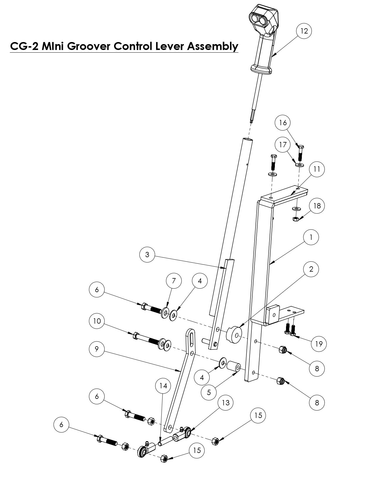 CG-2 (Electric) Mini Groover Control Lever Assembly