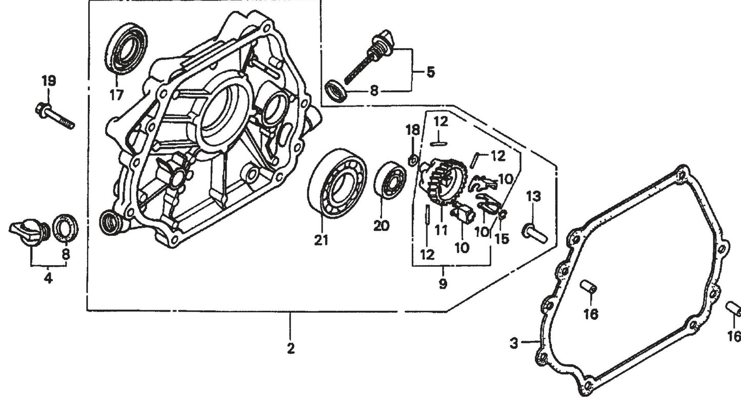 Honda GX390K1QWT2 Engine Crankcase Cover Assembly Parts For SP2 CE13H20 SCE13H20 SCE20H20 By Multiquip
