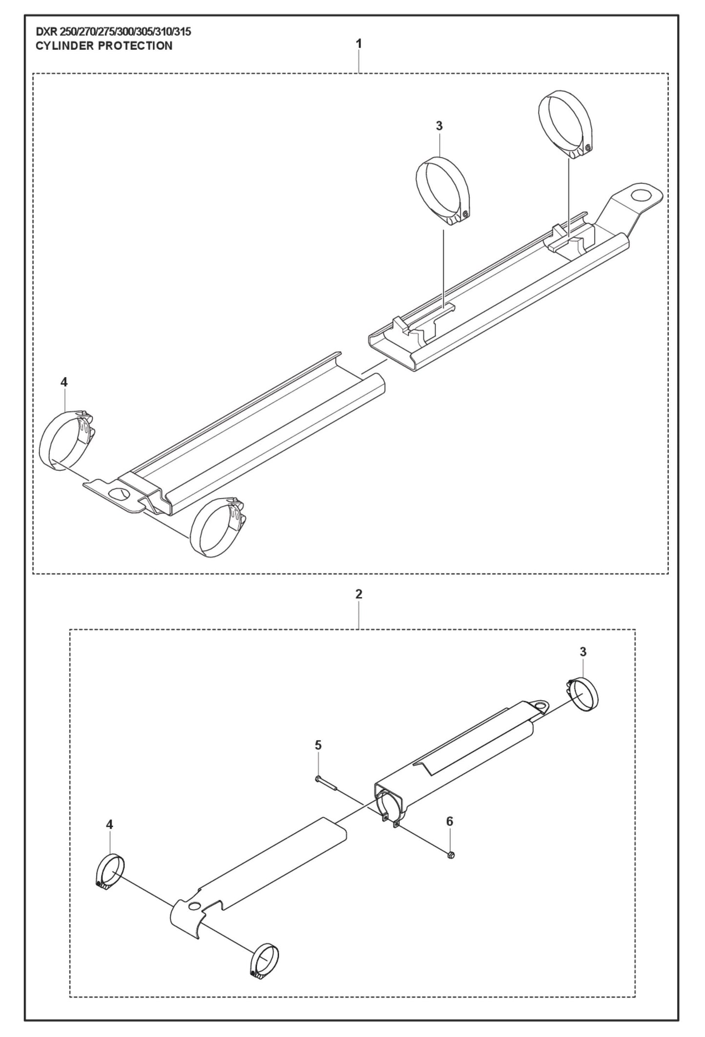Cylinder Protection fig 2 Parts for DXR 275 By Husqvarna