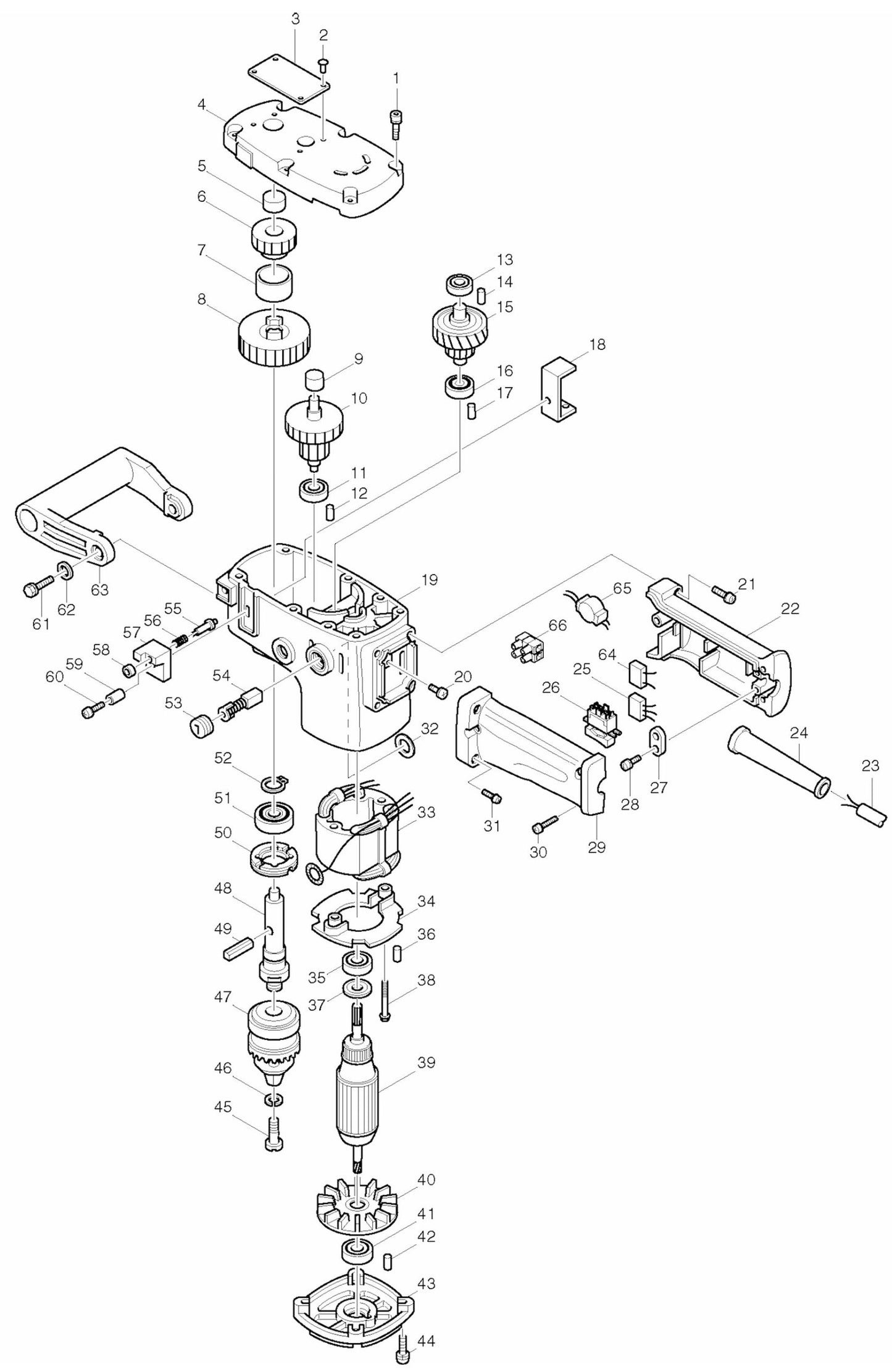 DA6301 Drill Assembly Parts By Makita