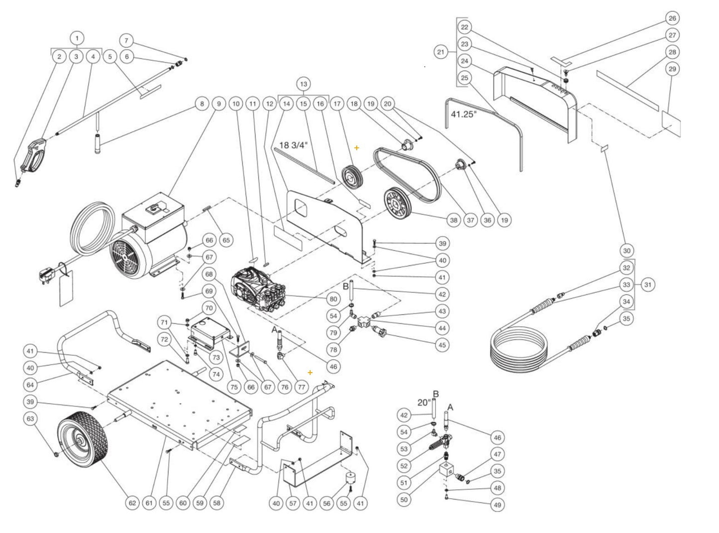 DC-2405-W4E2G, DC-2405-W4E3G, DC-3004-W4E2G (sn:11448402-99999999) Frame Assembly Parts by Mi-T-M