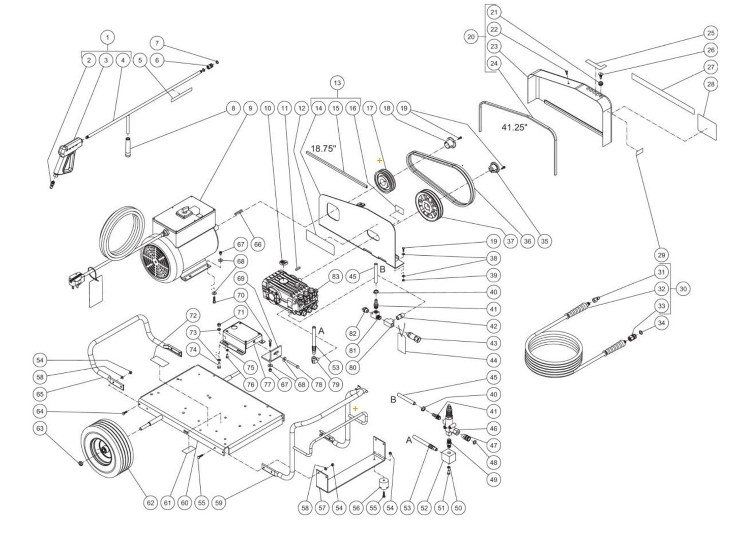 DC-2405-W4E2G, DC-3004-W4E2G , DC-3004-W4E3G (sn:10874729-11326874) Frame Assembly Parts by Mi-T-M