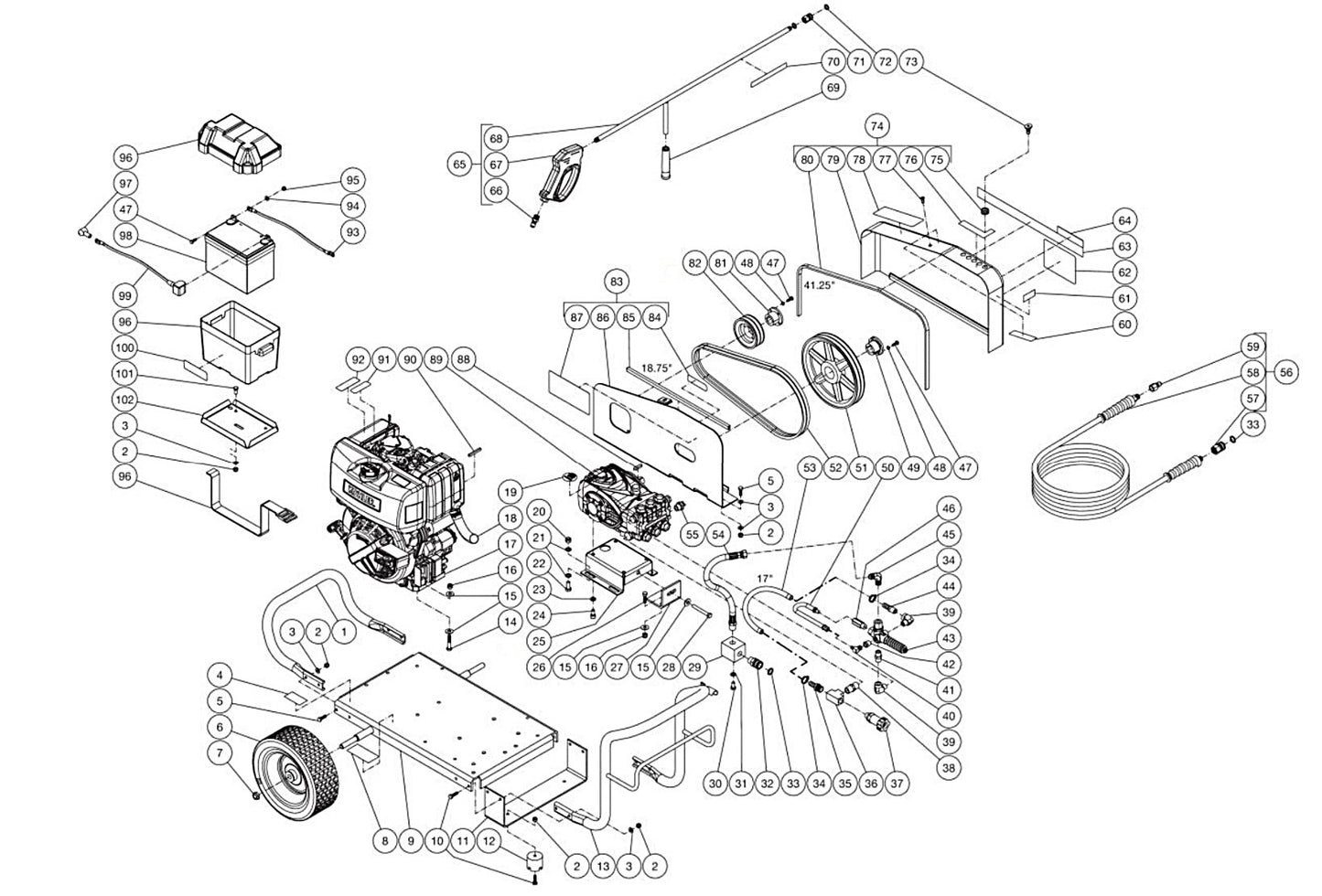 DC-3004-W0K7G (sn:0-99999999) Frame Assembly Parts by Mi-T-M