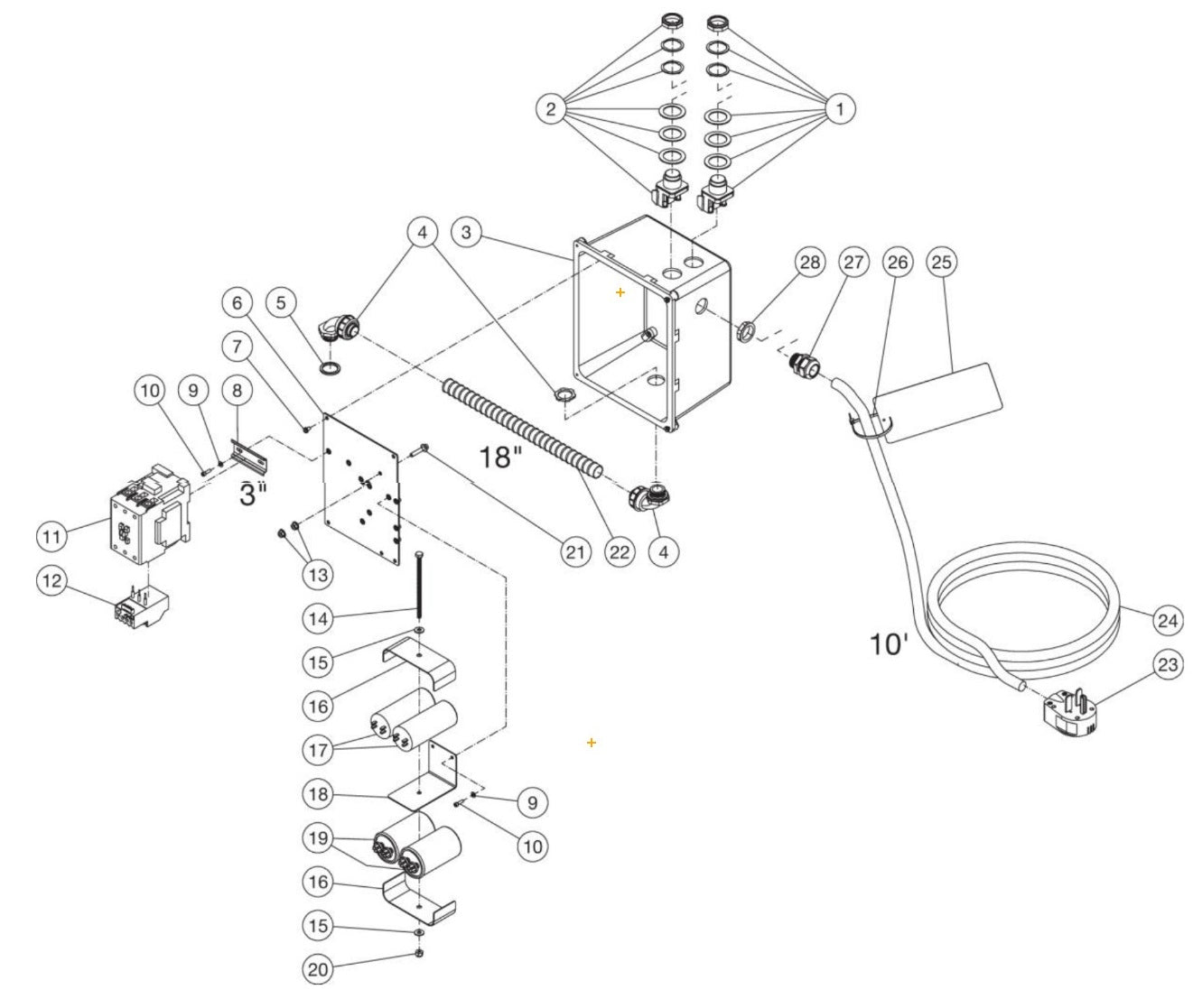 DC-3005-W0E2G (sn:11407821-11448402) Electric Box Assembly Parts by Mi-T-M