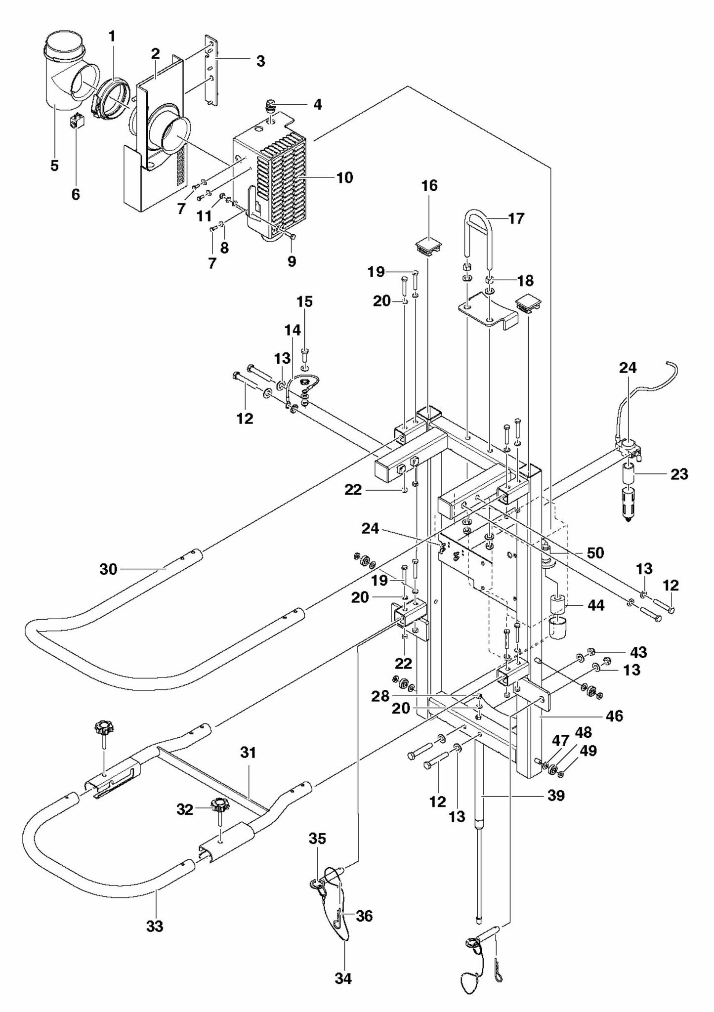 DC 6000 Upper Frame Assembly Parts