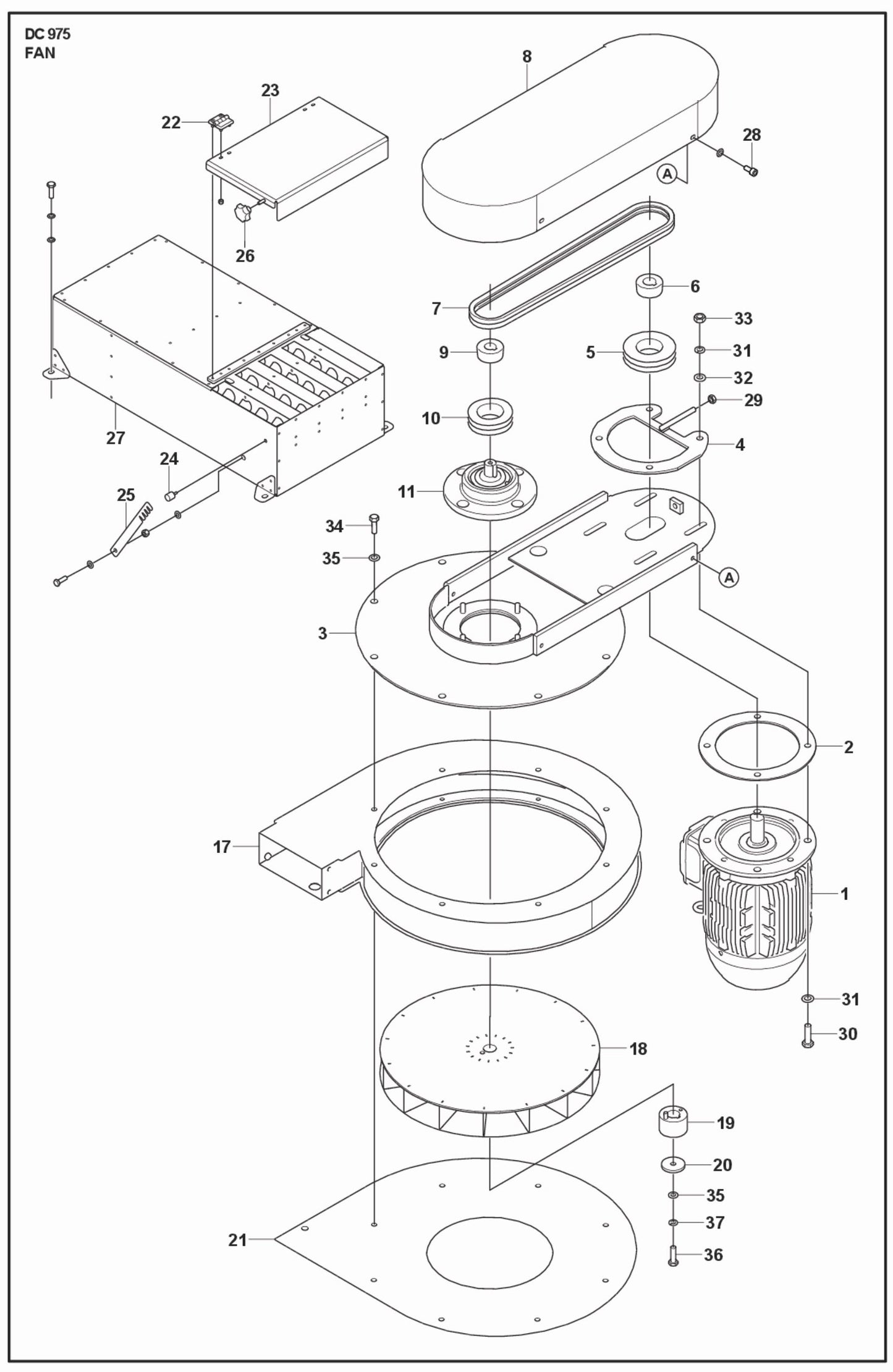 Fan Parts For DC 975 By Husqvarna