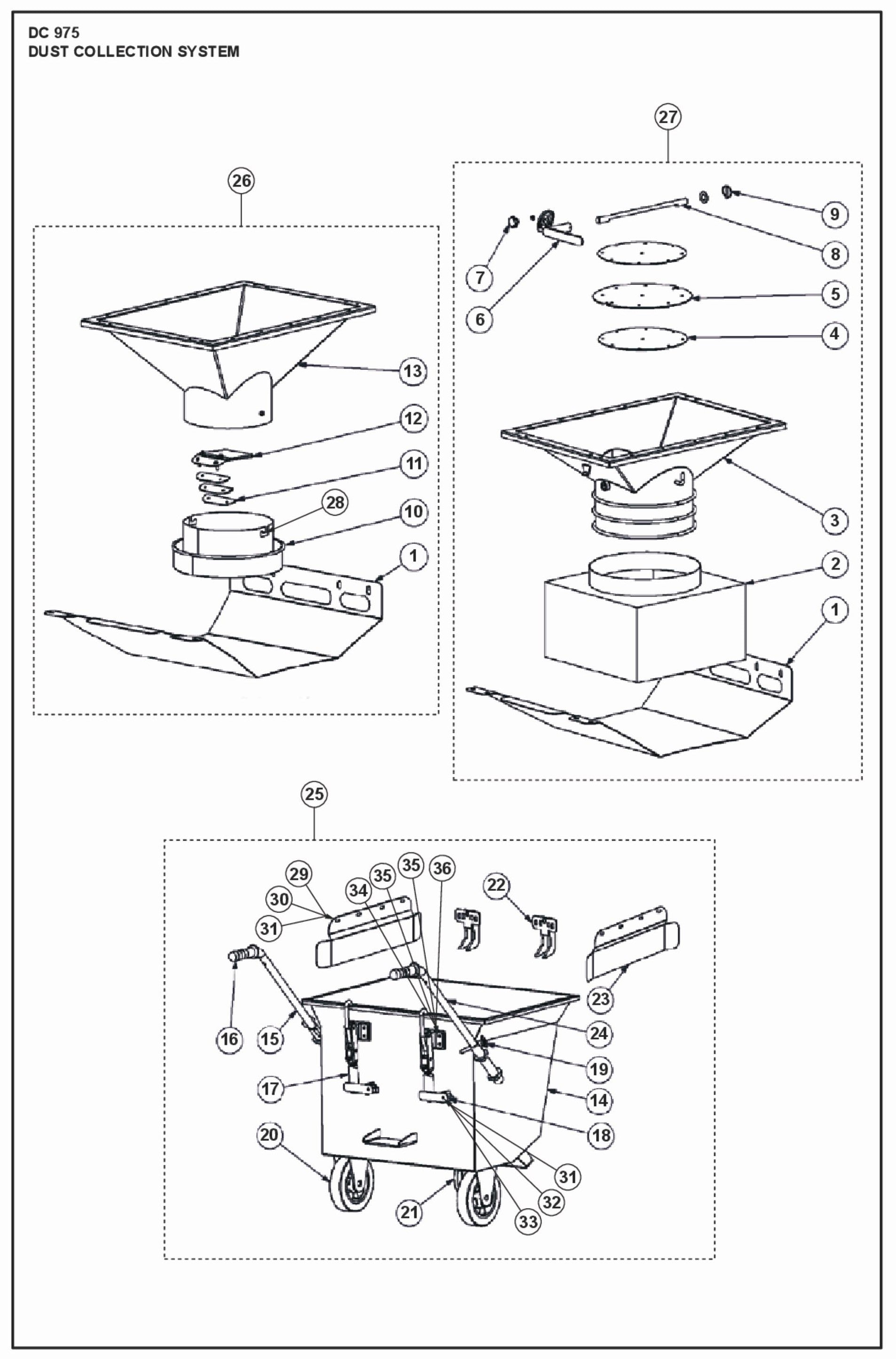 Dust Collection System Parts For DC 975 By Husqvarna