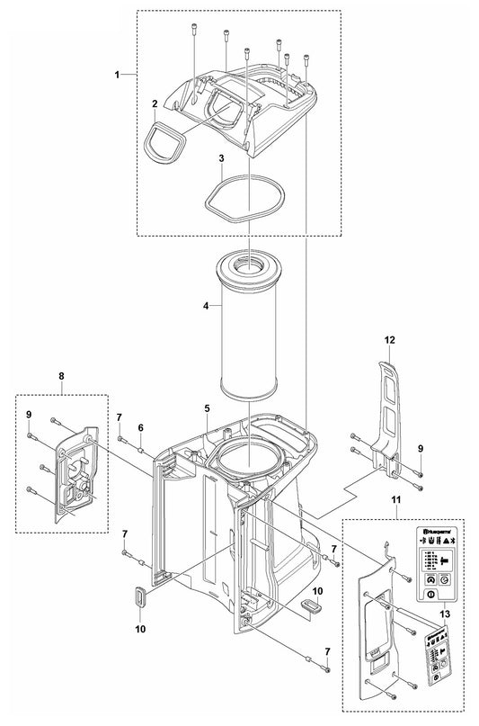 DE 110 Housing, Upper Assembly Parts
