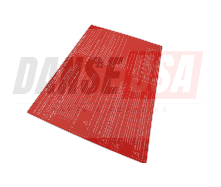 DE1100R Decal, Safety Operation Red by Allen Enginnering