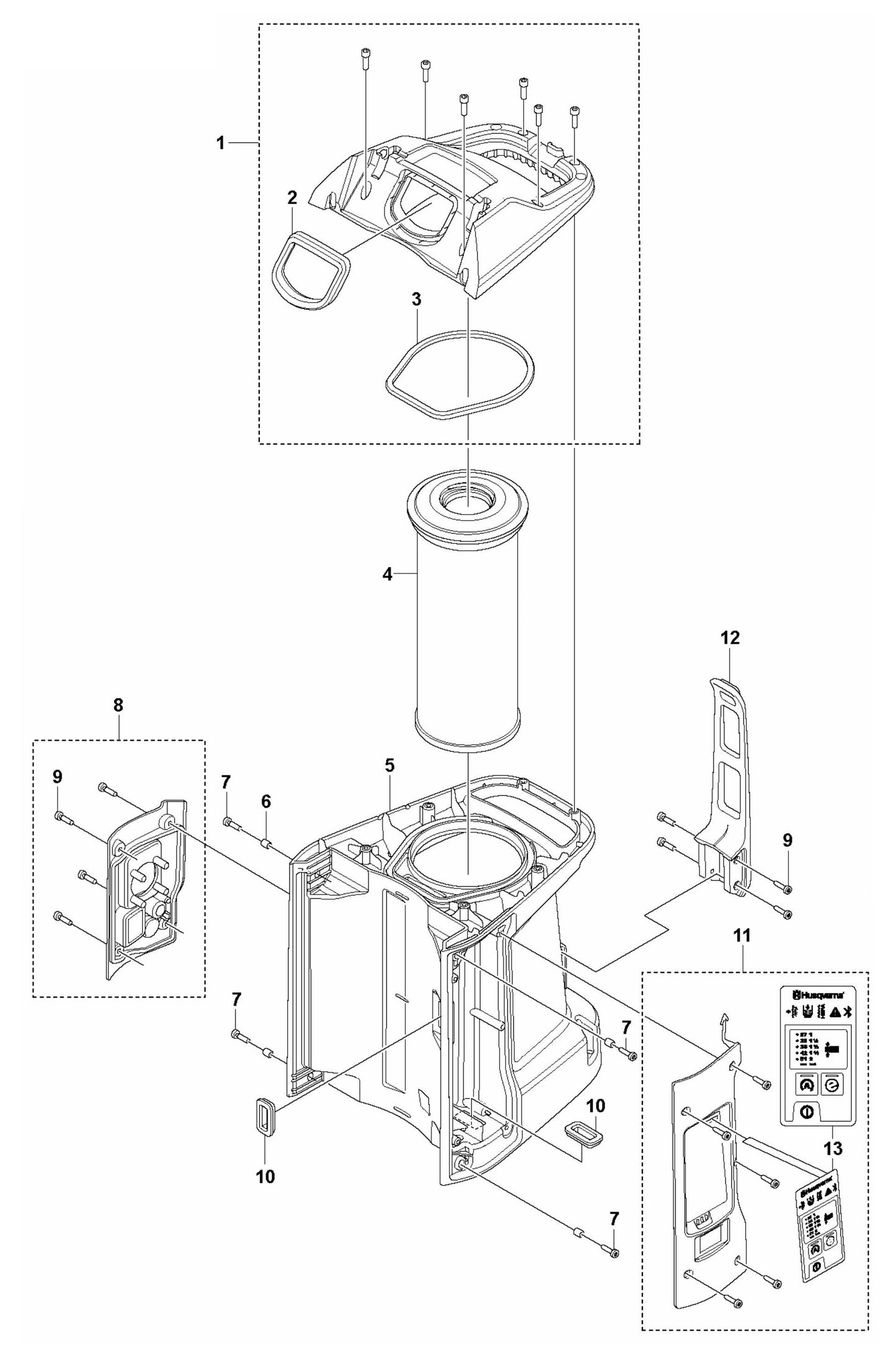 DE 110 S Housing Upper Assembly Parts