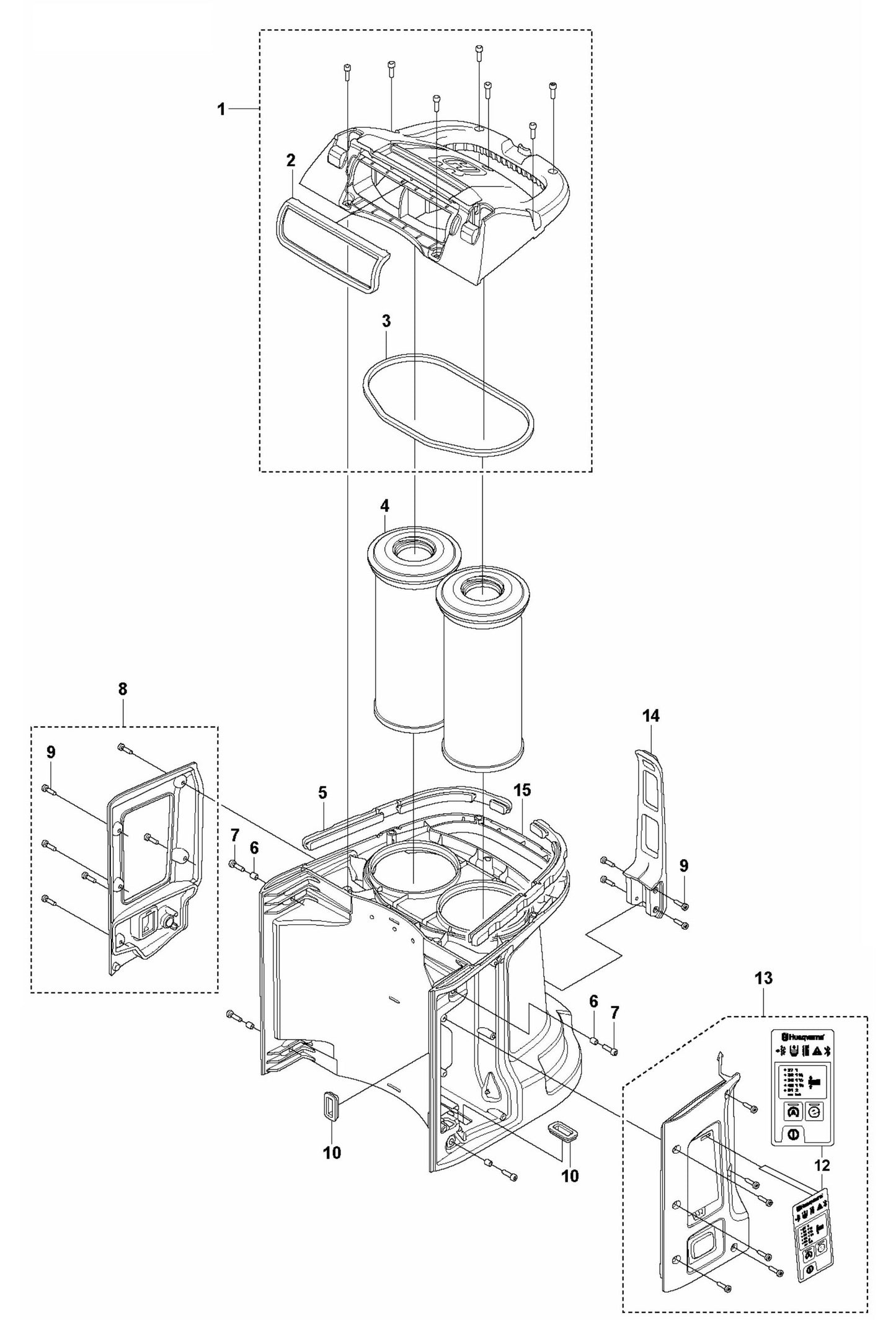 DE 120 Housing, Upper Assembly Parts