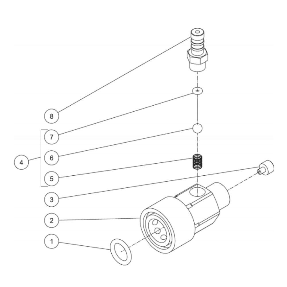 2703-8MHB, 2703-8MRB Detergent Injector Assembly Parts By Mi-T-M