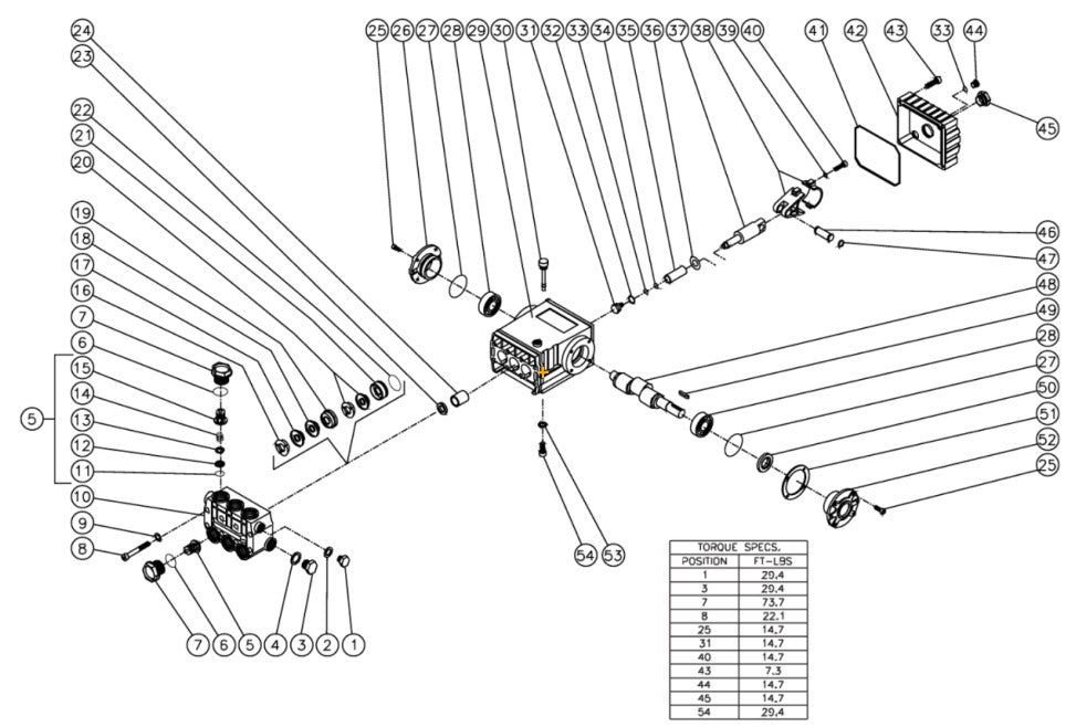 DH-2504, DH-3004, DH-3504, DH-4004 High Pressure Pump Assembly Parts By Mi-T-M