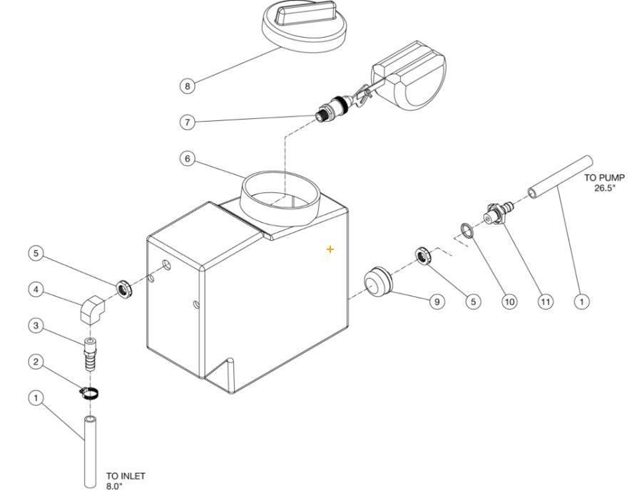 DH-2504-SE0E2G, DH-3004-SE0E2G, DH-3504-SE0E2G Float Tank Assembly Parts By Mi-T-M