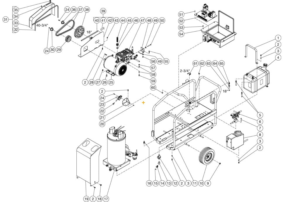 DH-2504-SE0E3G, DH-3004-SE0E3G, DH-3504-SE0E2G (sn:15047916-15144936) Frame Assembly Parts By Mi-T-M