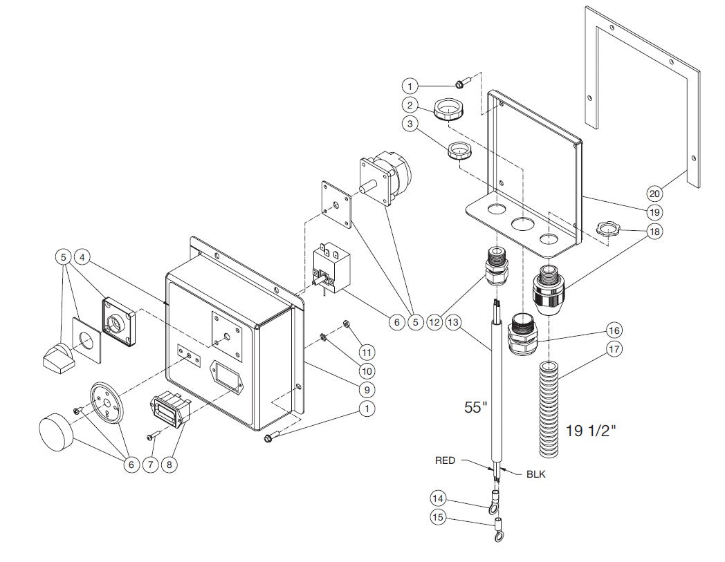 DHG-4004-B0H6G, DHG-4004-B0V6G, DHG-4004-D0H6G, DHG-4004-D0V6G (sn:15122893-15152764), (sn:0-15122892), Electric Box Assembly Parts By Mi-T-M