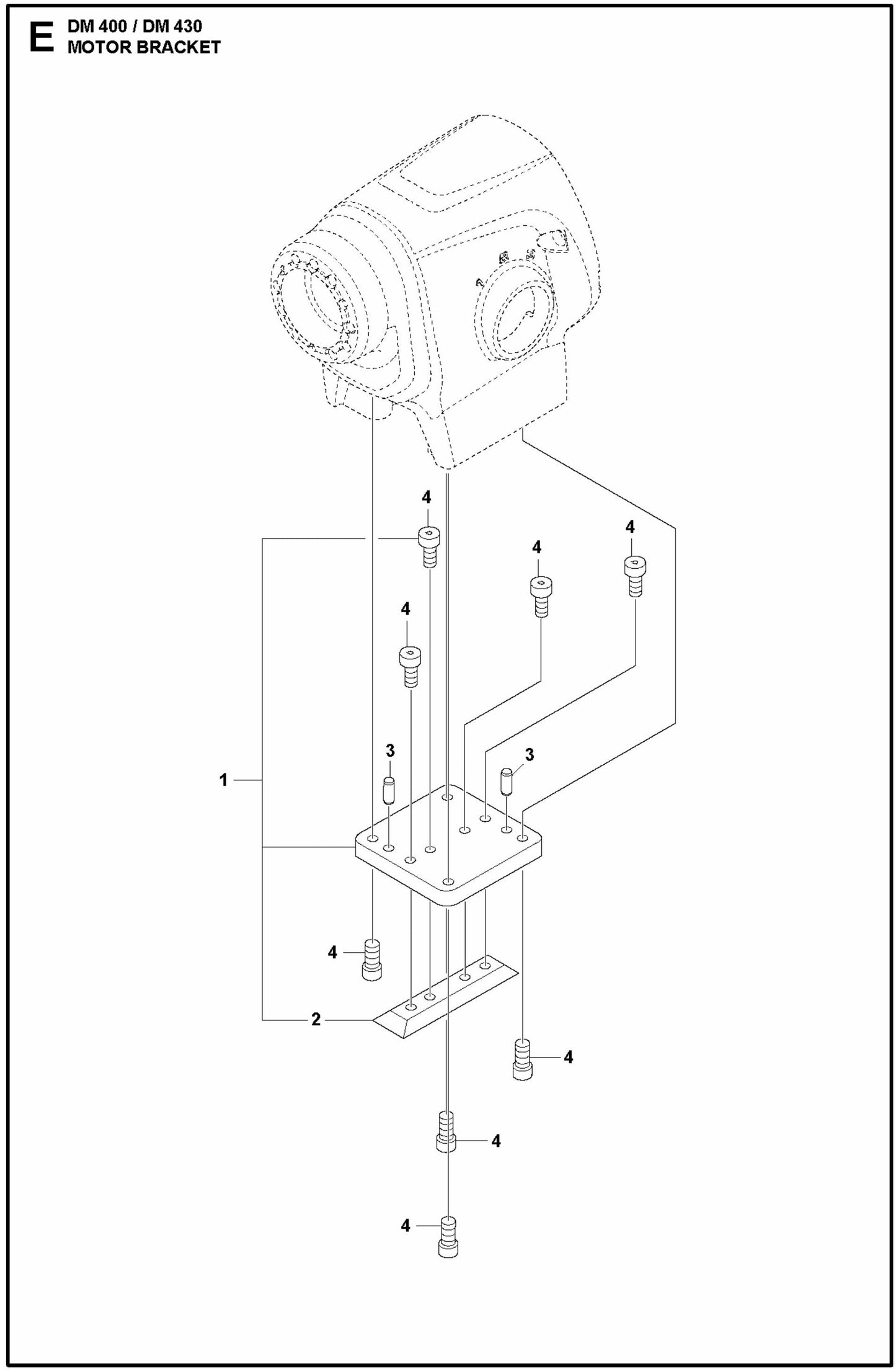DM 400 Motor Bracket Assembly Parts