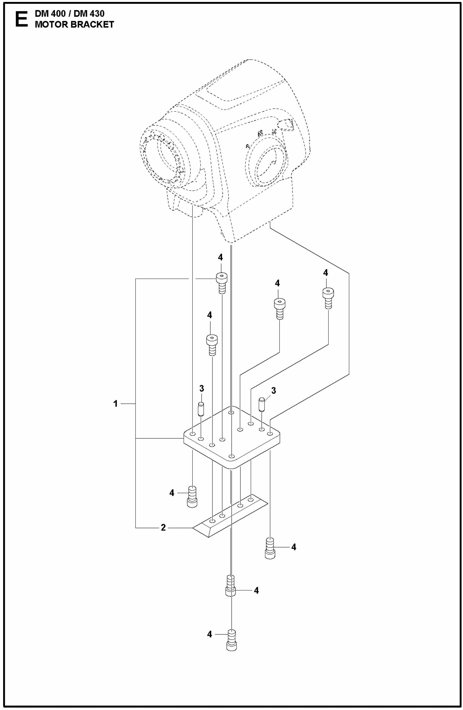 DM 400 Motor Bracket Assembly Parts