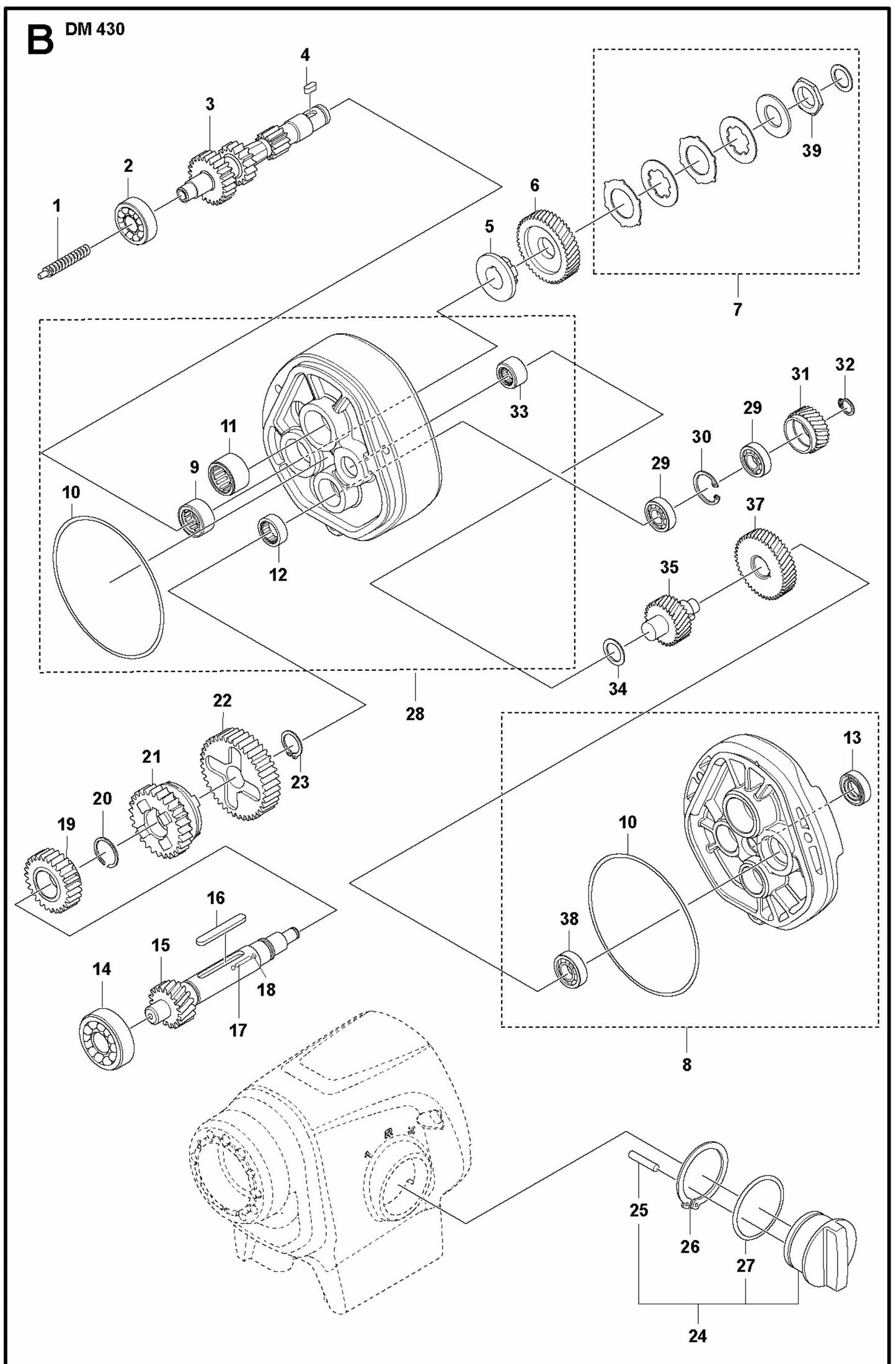 DM 430 Gearbox Assembly-2 Parts