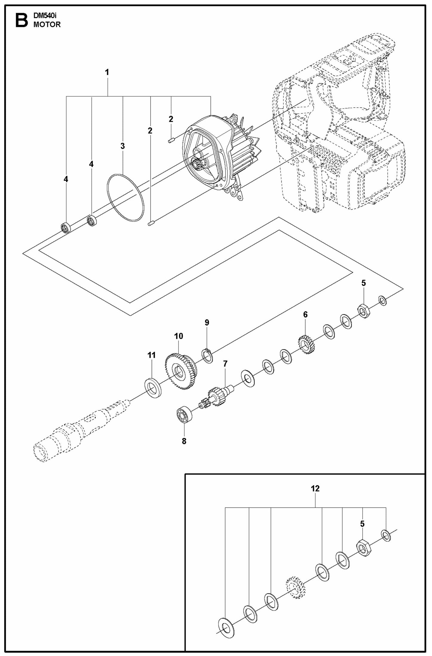 DM 540i Motor Assembly Parts