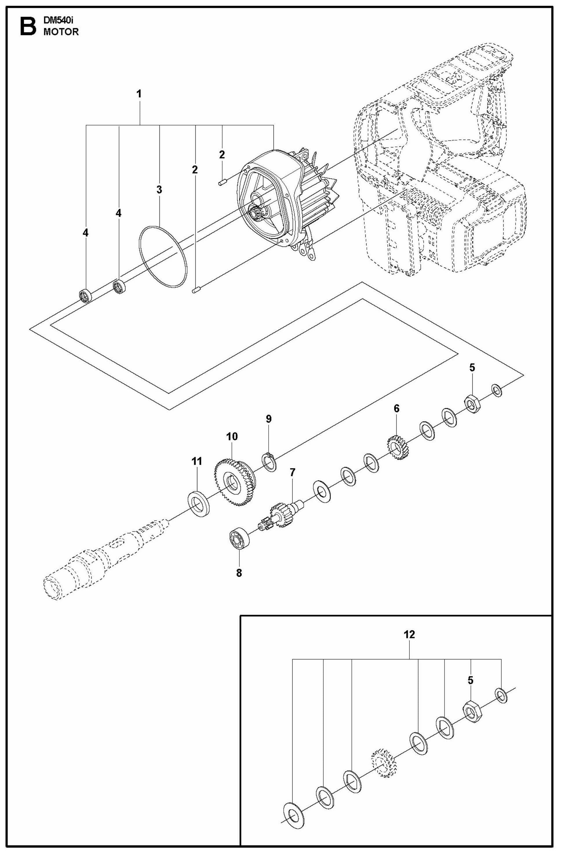DM 540i Motor Assembly Parts
