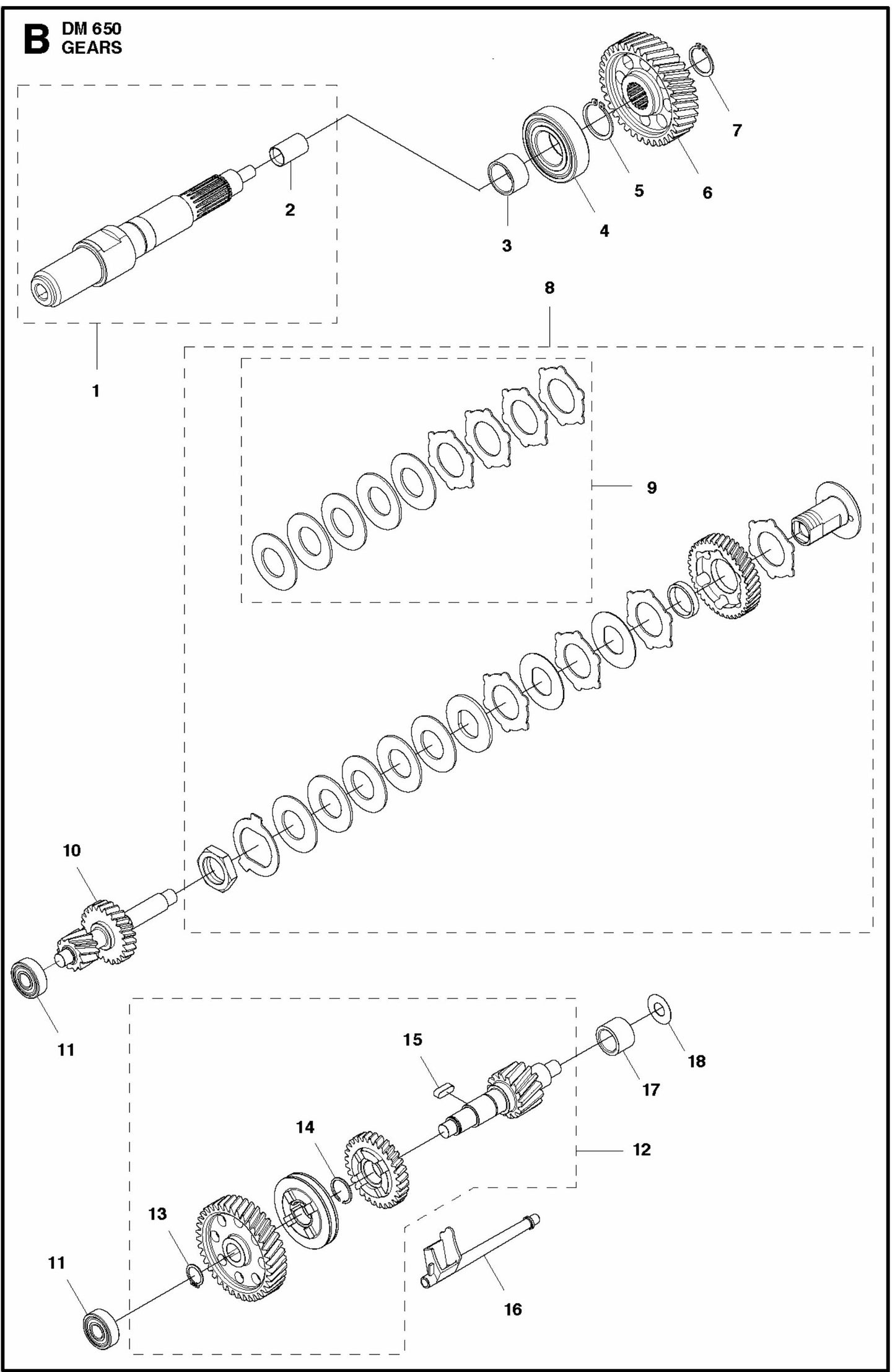DM 650 Gears Assembly Parts