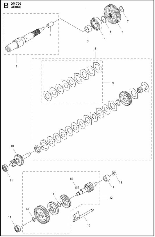 DM 700 Gears Assembly Parts