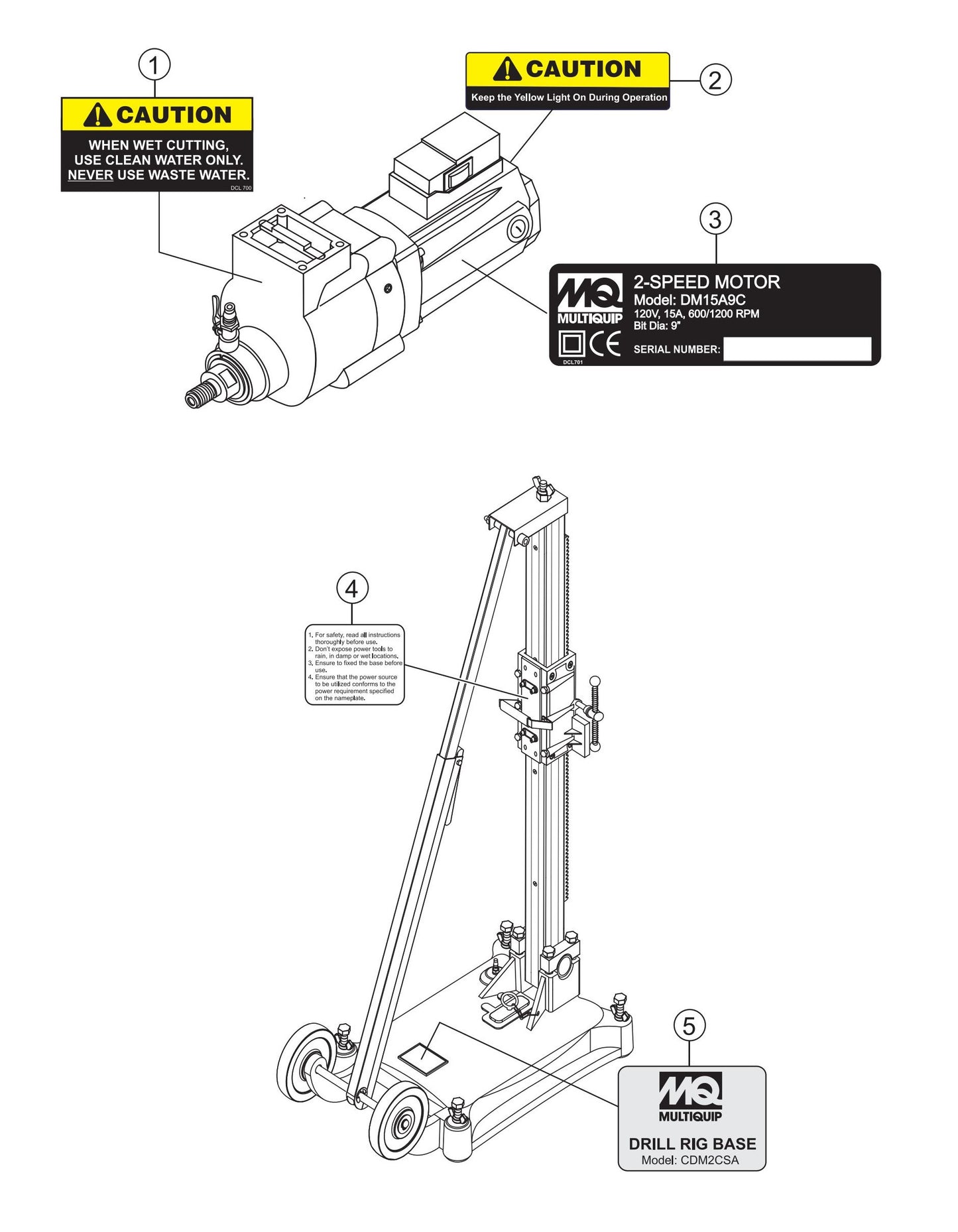 DM15A9C, CDM2CSA Nameplate and Decals Assembly Parts
