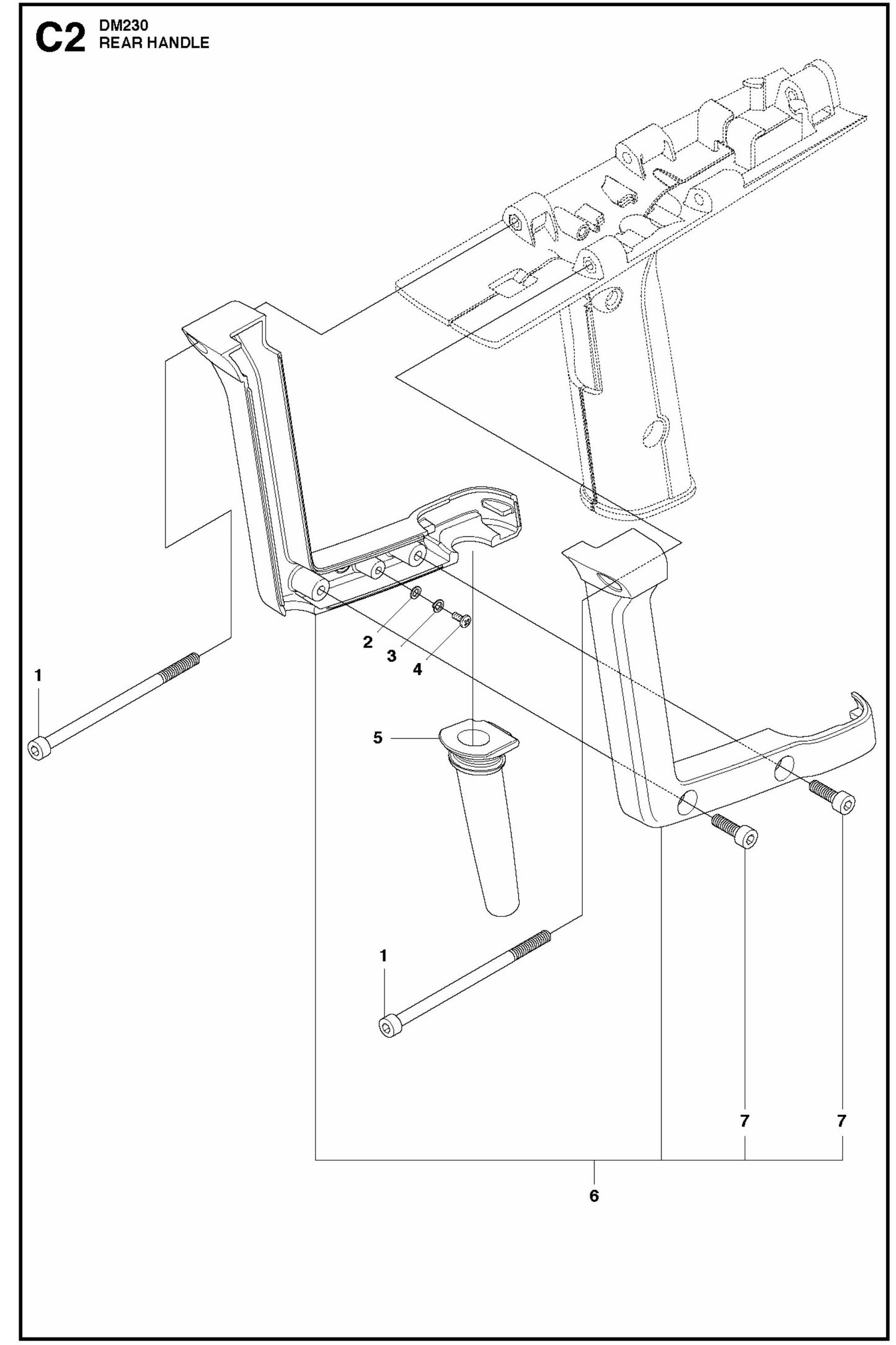 DM 230 Rear Handle Assembly-2 Parts