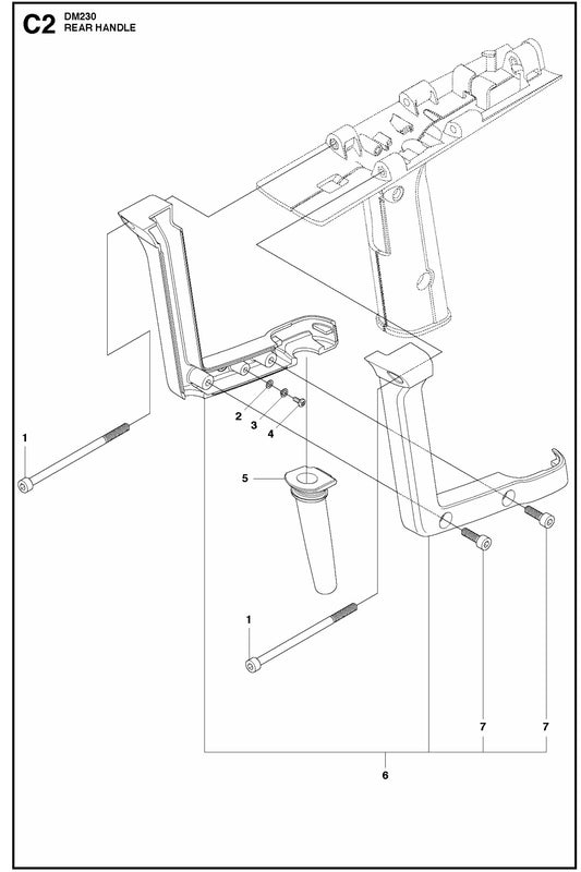 DM 230 Rear Handle Assembly-2 Parts
